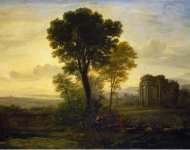 Gellee Claude Le Lorrain Landscape with Jacob Rachel and Leah at the Well Morning  - Hermitage